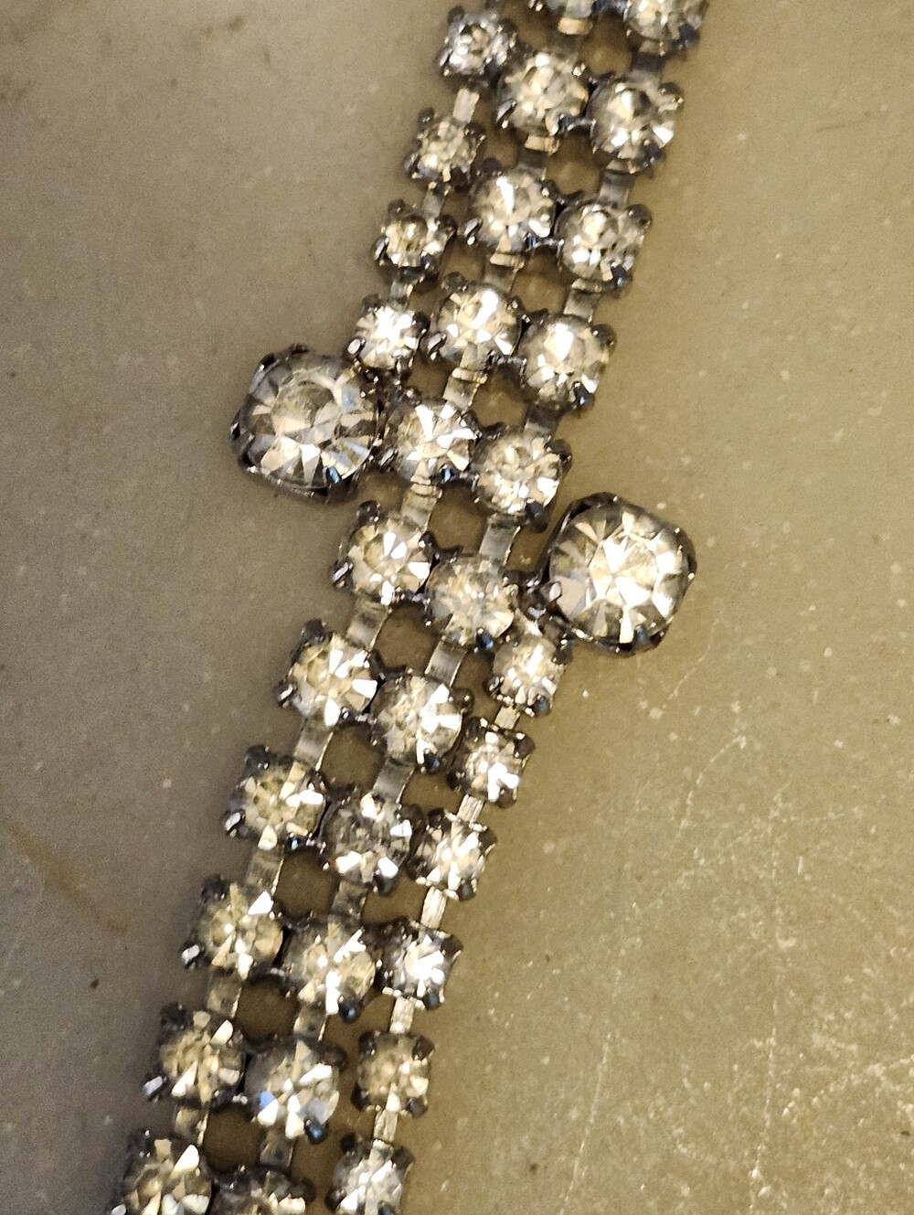 Stunning Rhinestone Three-Row Tennis Bracelet - Picture 3 of 10